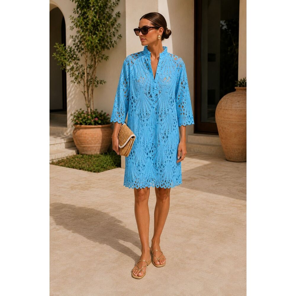 Marie Turquoise Lace Kaftan Dress | Resort Coastal Luxe La Vie, Tuckernuck Style